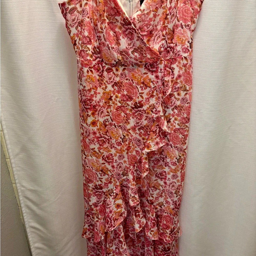 Lulu’s Always Enchanting Pink Floral Ruffled High-low Dress - Picture 2 of 5